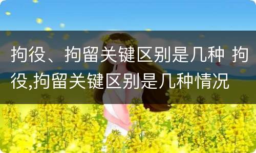 拘役、拘留关键区别是几种 拘役,拘留关键区别是几种情况