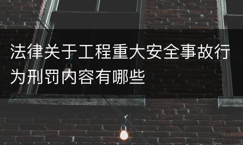 法律关于工程重大安全事故行为刑罚内容有哪些
