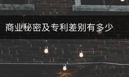 商业秘密及专利差别有多少
