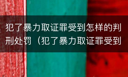 犯了暴力取证罪受到怎样的判刑处罚（犯了暴力取证罪受到怎样的判刑处罚）