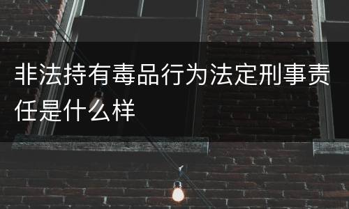 非法持有毒品行为法定刑事责任是什么样