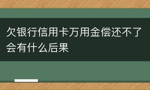 欠银行信用卡万用金偿还不了会有什么后果