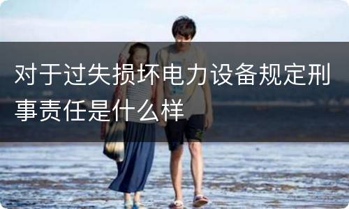对于过失损坏电力设备规定刑事责任是什么样