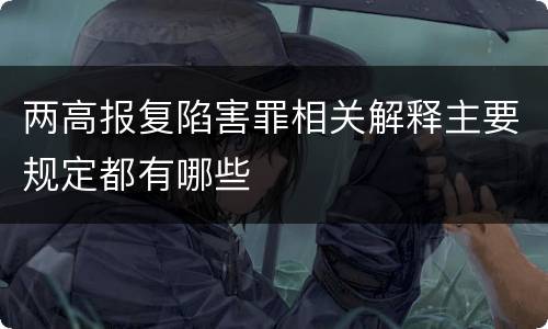 两高报复陷害罪相关解释主要规定都有哪些