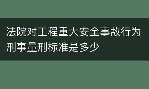 法院对工程重大安全事故行为刑事量刑标准是多少