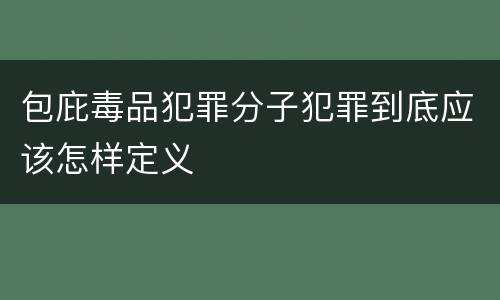 包庇毒品犯罪分子犯罪到底应该怎样定义