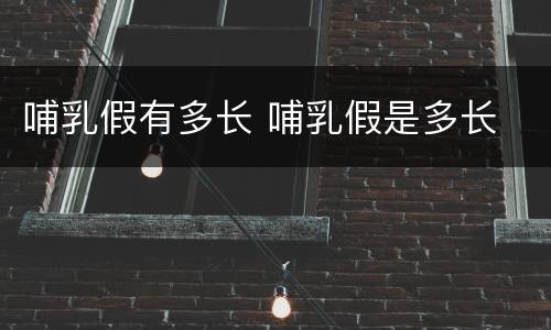 哺乳假有多长 哺乳假是多长