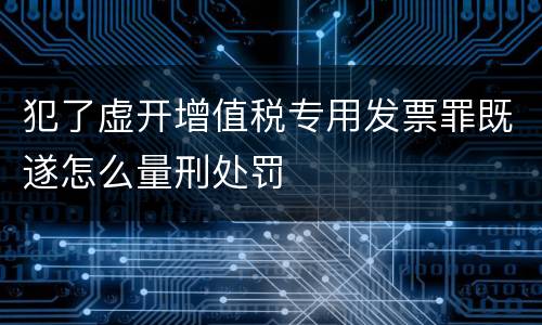 犯了虚开增值税专用发票罪既遂怎么量刑处罚