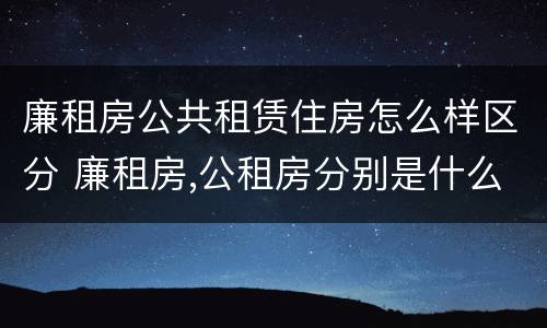 廉租房公共租赁住房怎么样区分 廉租房,公租房分别是什么意思?