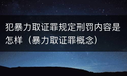 犯暴力取证罪规定刑罚内容是怎样（暴力取证罪概念）