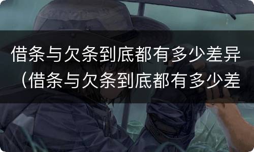 借条与欠条到底都有多少差异（借条与欠条到底都有多少差异怎么写）