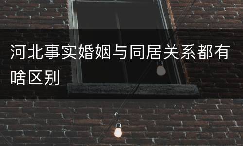 河北事实婚姻与同居关系都有啥区别