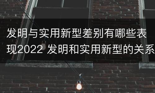 发明与实用新型差别有哪些表现2022 发明和实用新型的关系