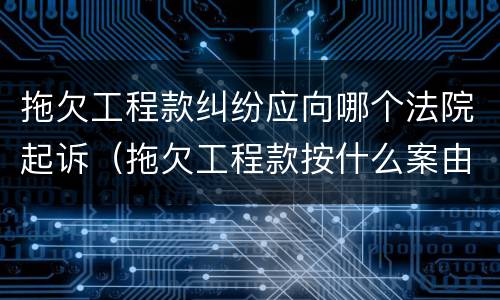 拖欠工程款纠纷应向哪个法院起诉（拖欠工程款按什么案由起诉）