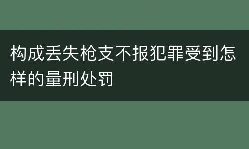 构成丢失枪支不报犯罪受到怎样的量刑处罚