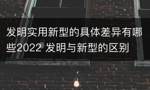 发明实用新型的具体差异有哪些2022 发明与新型的区别