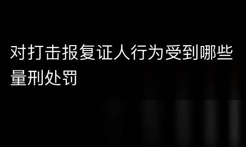 对打击报复证人行为受到哪些量刑处罚