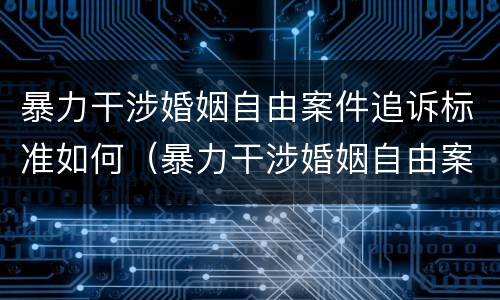 暴力干涉婚姻自由案件追诉标准如何（暴力干涉婚姻自由案件追诉标准如何写）