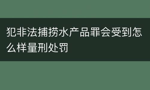 犯非法捕捞水产品罪会受到怎么样量刑处罚