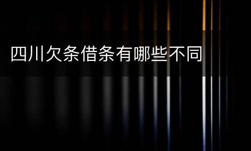 四川欠条借条有哪些不同