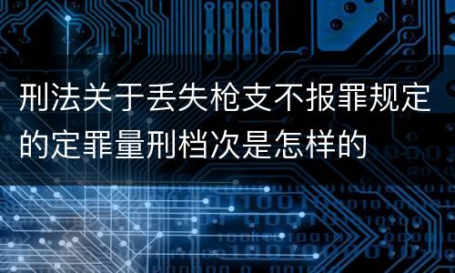 刑法关于丢失枪支不报罪规定的定罪量刑档次是怎样的