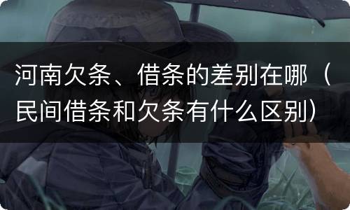 河南欠条、借条的差别在哪（民间借条和欠条有什么区别）