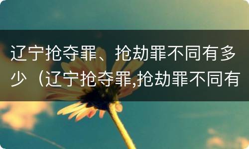 辽宁抢夺罪、抢劫罪不同有多少（辽宁抢夺罪,抢劫罪不同有多少金额）
