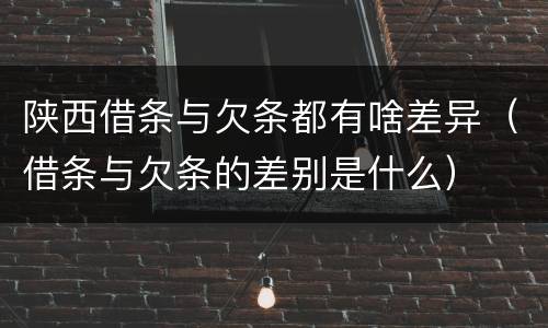 陕西借条与欠条都有啥差异（借条与欠条的差别是什么）
