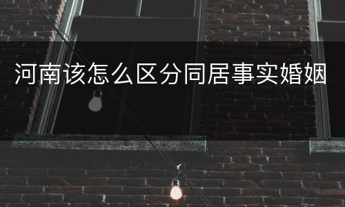 河南该怎么区分同居事实婚姻 河南该怎么区分同居事实婚姻