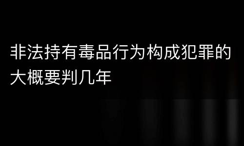 非法持有毒品行为构成犯罪的大概要判几年