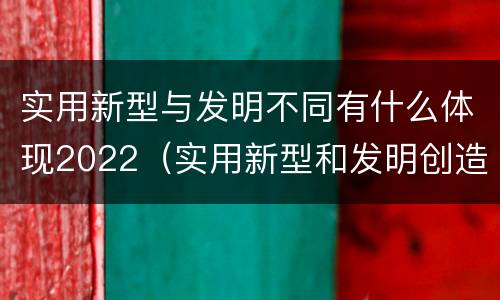 实用新型与发明不同有什么体现2022（实用新型和发明创造）