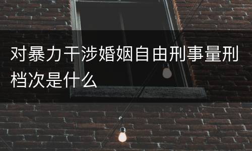 对暴力干涉婚姻自由刑事量刑档次是什么