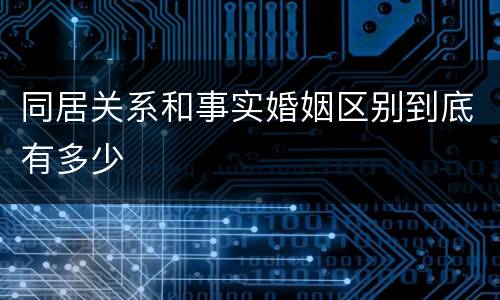 同居关系和事实婚姻区别到底有多少