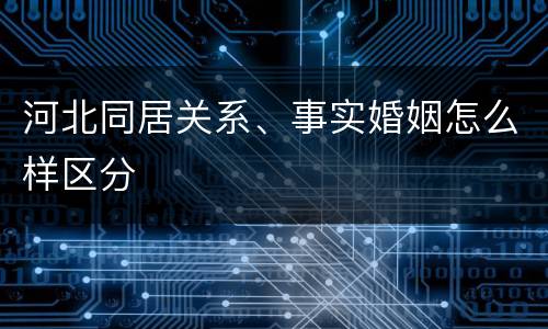 河北同居关系、事实婚姻怎么样区分