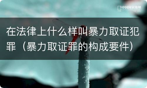 在法律上什么样叫暴力取证犯罪（暴力取证罪的构成要件）