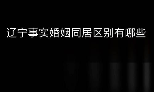 辽宁事实婚姻同居区别有哪些