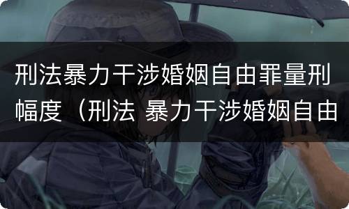 刑法暴力干涉婚姻自由罪量刑幅度（刑法 暴力干涉婚姻自由罪）