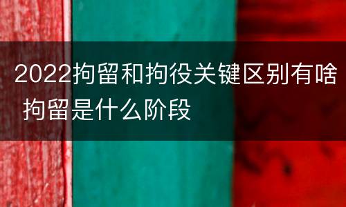 2022拘留和拘役关键区别有啥 拘留是什么阶段