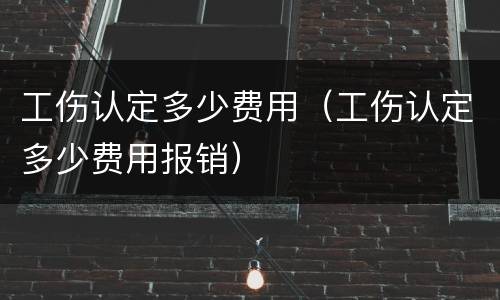 工伤认定多少费用（工伤认定多少费用报销）