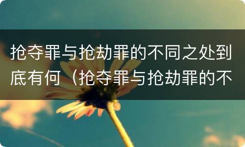 抢夺罪与抢劫罪的不同之处到底有何（抢夺罪与抢劫罪的不同之处到底有何关系）