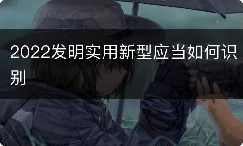 2022发明实用新型应当如何识别