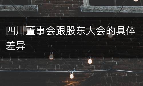 四川董事会跟股东大会的具体差异