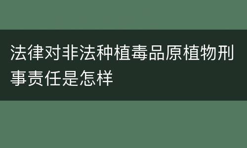 法律对非法种植毒品原植物刑事责任是怎样