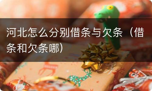 河北怎么分别借条与欠条（借条和欠条哪）