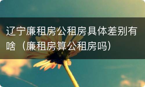 辽宁廉租房公租房具体差别有啥（廉租房算公租房吗）