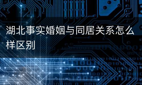 湖北事实婚姻与同居关系怎么样区别