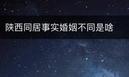 陕西同居事实婚姻不同是啥