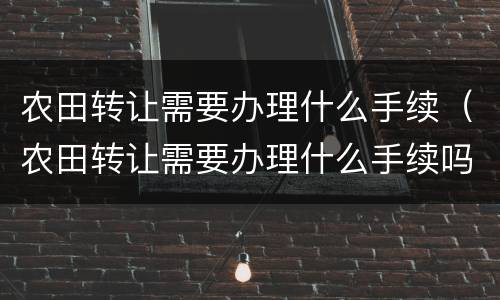 农田转让需要办理什么手续（农田转让需要办理什么手续吗）