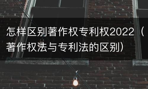 怎样区别著作权专利权2022（著作权法与专利法的区别）