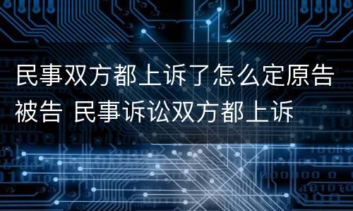 民事双方都上诉了怎么定原告被告 民事诉讼双方都上诉